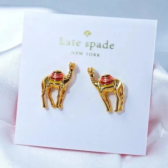Kate Spade Spice Things Up Camel Stud Earrings with DUST BAG - Picture 4 of 4